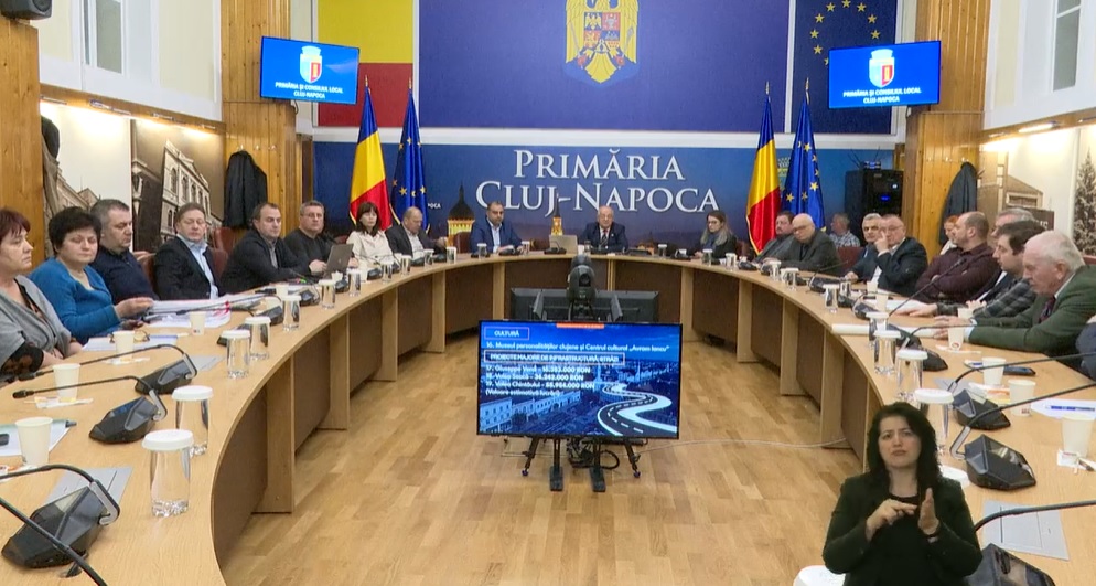 Dezbatere pe bugetul municipiului Cluj-Napoca. Sursă foto captură video Primăria Cluj-Napoca
