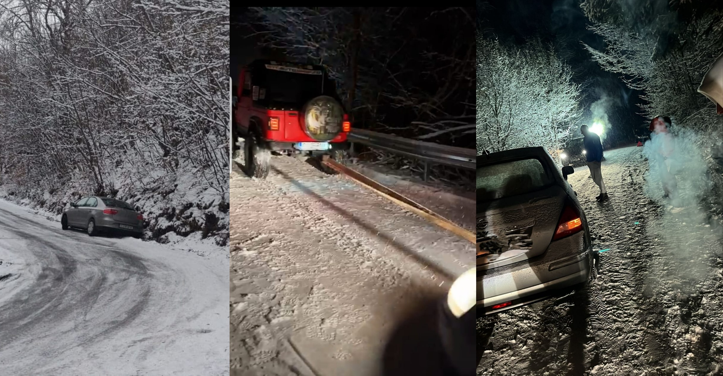 Drumul dintre Mărișel și Măguri Răcătău, zis și „Drumul Generalului”, a creat probleme pentru mai mulți șoferi în acest weekend/ Foto: CERT Rescue - Facebook
