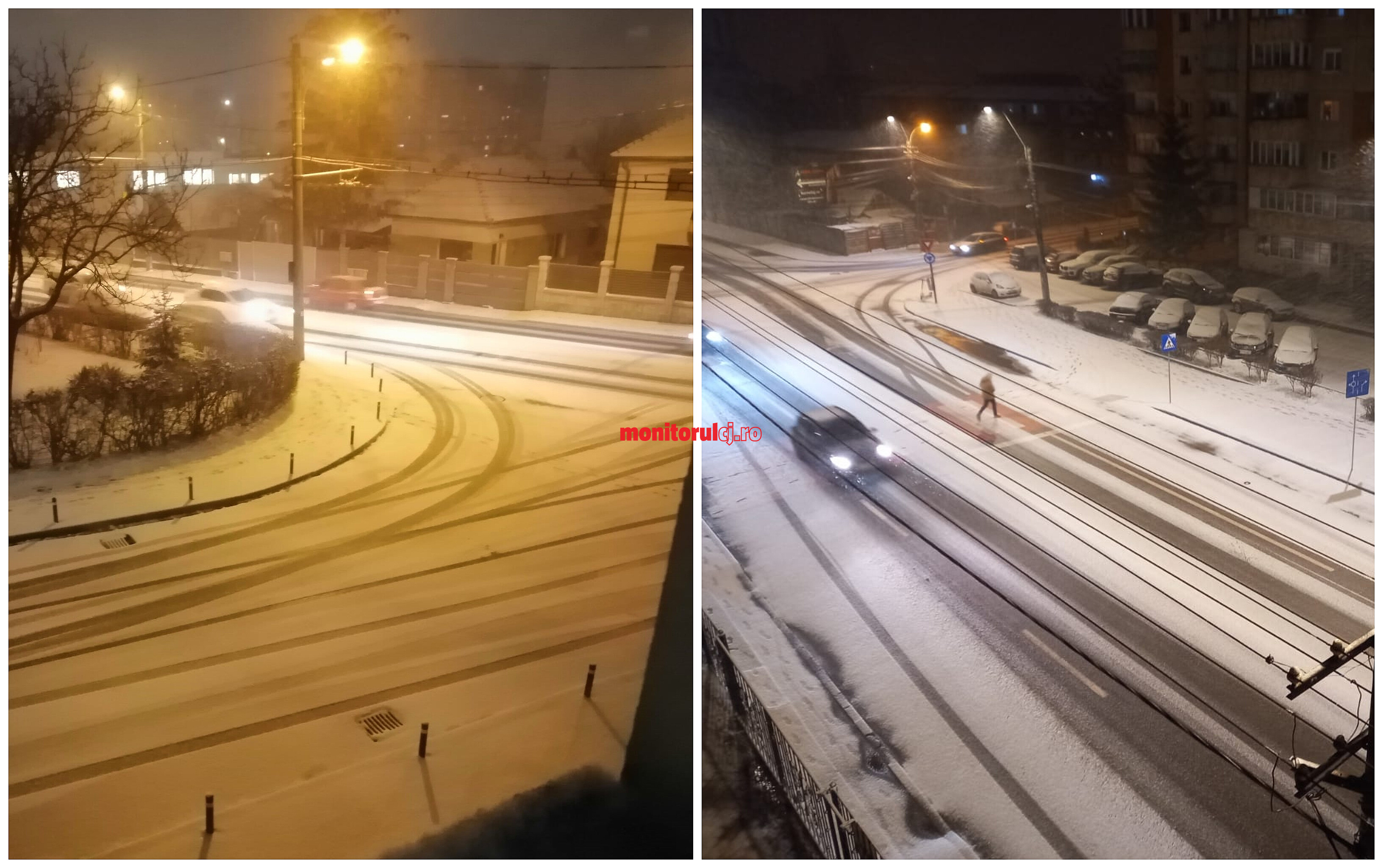 Atenție, șoferi! VISCOL și NINSOARE la Cluj-Napoca. Probleme pe mai multe drumuri- FOTO: Monitorul de Cluj