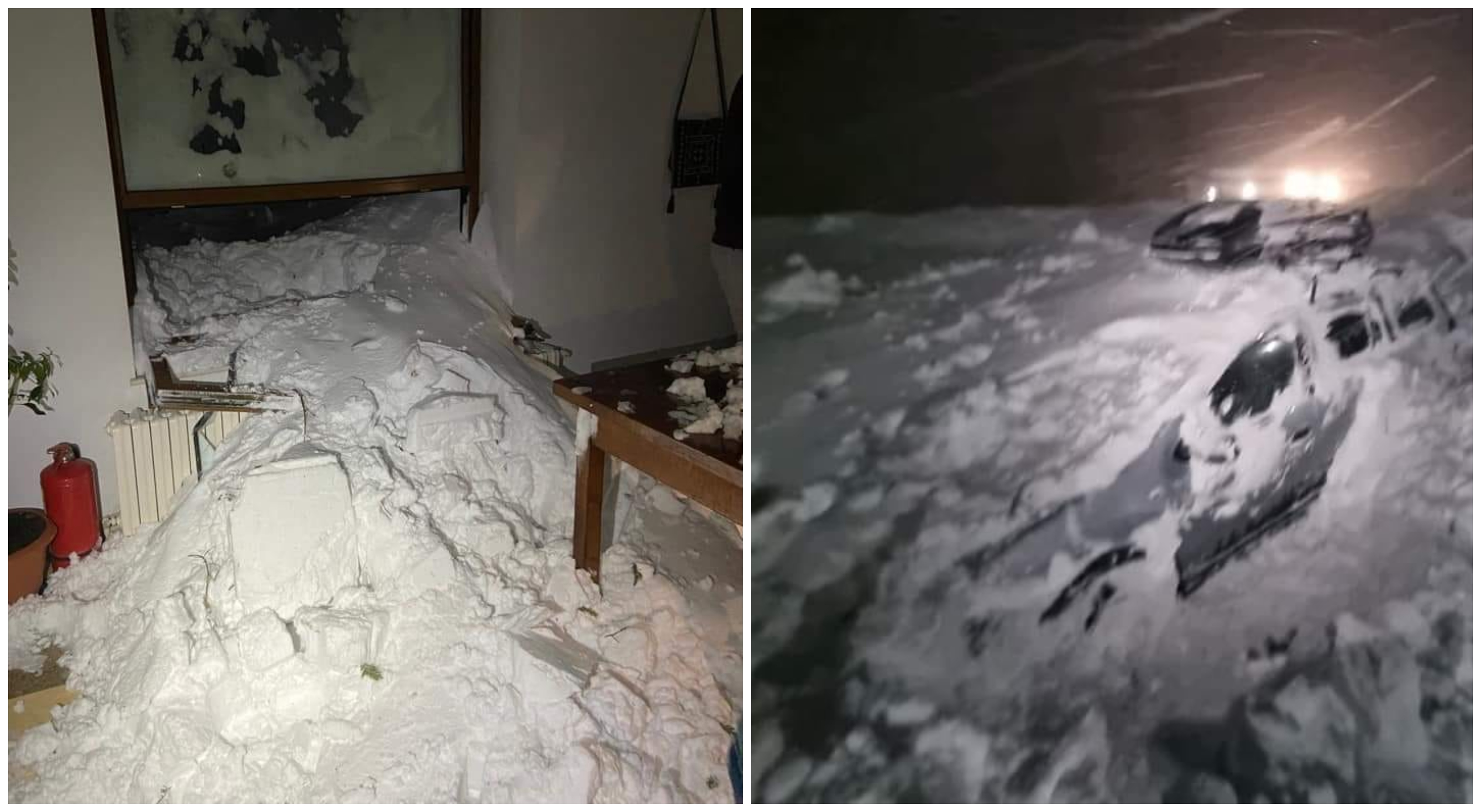 O avalanşă puternică a lovit în plin cabana Capra, situată pe Transfăgărăşan. FOTO: Facebook/  Avalanşe în Carpaţi