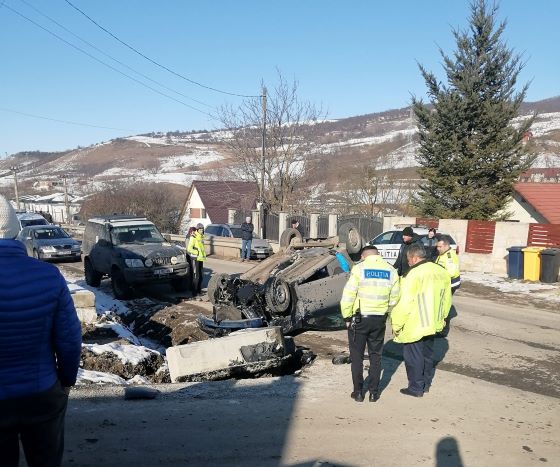 Accidentul a avut loc pe DJ 105 T /FOTO: Info Trafic județul Cluj