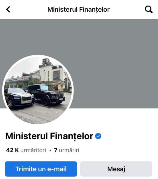 Contul de Facebook al Ministerul Finanțelor, ținta unui atac cibernetic. FOTO: Captură ecran