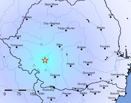 Cutremur cu magnitudinea de 4,3 în Gorj/captură foto INFP Facebook.com