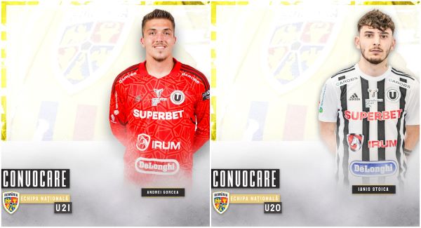 Doi jucători de la „U” Cluj au fost convocați la naționala României U20 și U21/ Foto: FC Universitatea Cluj - Facebook