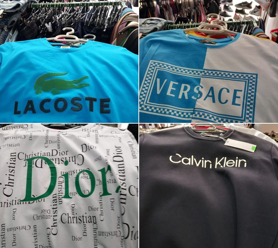 Haine contrafăcute Lacoste, Versace, Dior, Calvin Klein / Foto: Protecția Consumatorilor Cluj