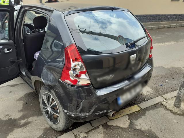 Mașina în urma impactului /FOTO: IPJ Cluj