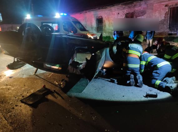 Accident rutier în Luncani. O femeie a ajuns la spital/Foto ISU Cluj