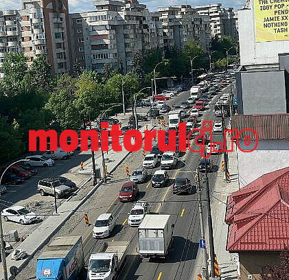 Trafic paralizat, vineri dimineața, pe Calea Mănăștur din Cluj-Napoca/Foto: monitorulcj.ro