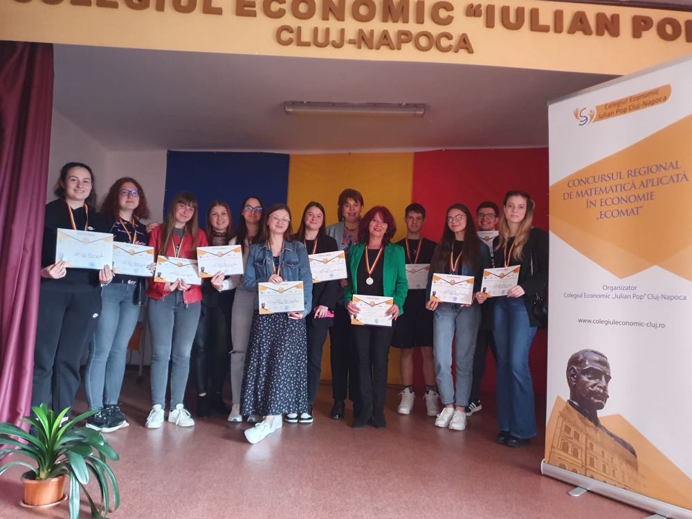 Cea de-a 9 a ediție a concursului regional de matematică aplicată în economie ECOMAT, la Colegiul Economic ,,Iulian Pop” Cluj-Napoca