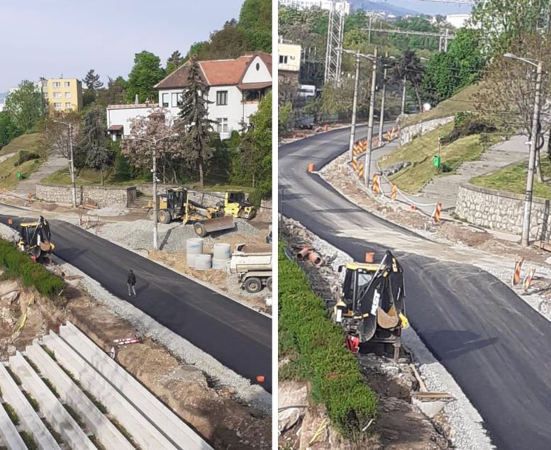 Lucrări de asfaltare pe strada Dragalina / Foto: Info Trafic Cluj-Napoca