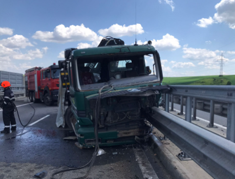 Accident pe A10, în județul Cluj / Foto: ISU Cluj
