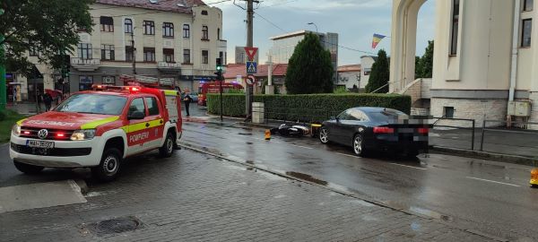 Accident în Cluj-Napoca/ Foto: ISU Cluj