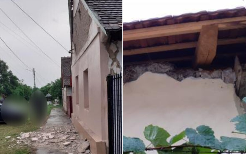 Case distruse în urma cutremurului/ Foto: cititor monitorulcj.ro