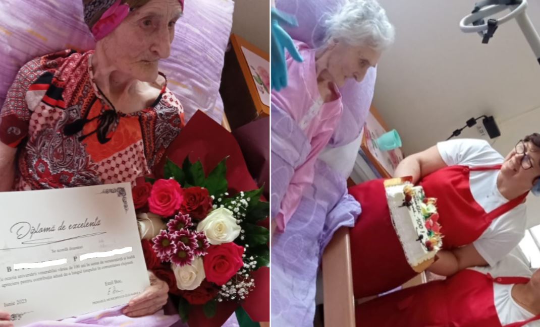 O femeie a împlinit vârsta de 100 de ani / Foto: Centrul De Ingrijire Si Asistenta Cluj-Napoca