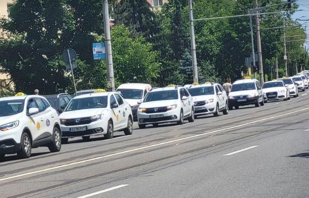 Protestul taximetriștilor din Cluj-Napoca/Foto: monitorulcj.ro