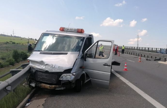 Accident rutier pe A3, un bărbat a fost rănit și a avut nevoie de îngrijiri medicale/Foto: ISU Cluj