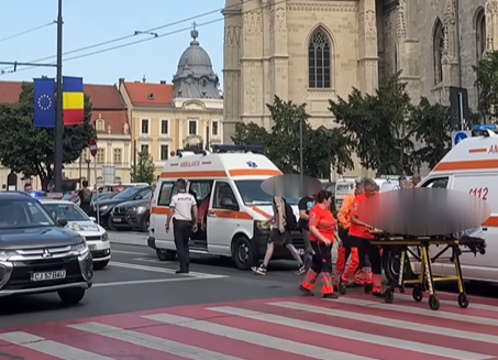 Accident pe Memo/ Foto: captură ecran video Info Trafic Cluj-Napoca