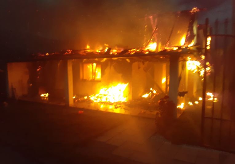 Casă distrusă în totalitate în Soporu de Câmpie / Foto: ISU Cluj