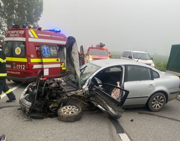 Accident în apropiere de Gherla/ Foto: IPJ Cluj