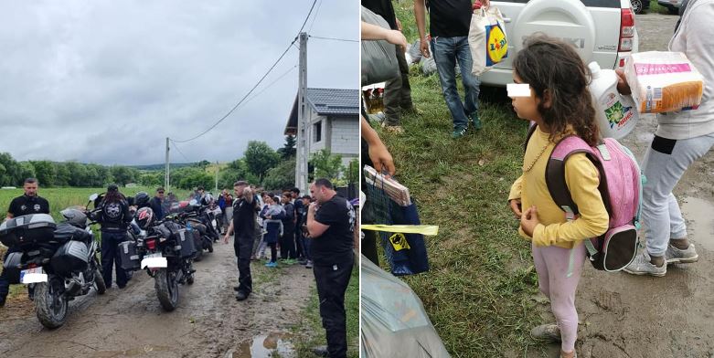Motocicliștii clujeni, fapte bune pentru familiile nevoiașe / Foto: Comunitatea Moto Cluj - Facebook