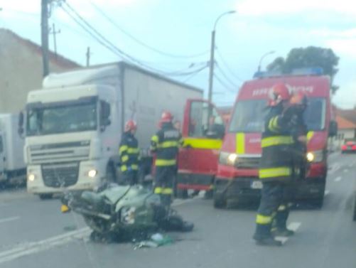 Accident pe strada Corneliu Coposu între o mașină și o motocicletă / Foto: Info Trafic Cluj-Napoca