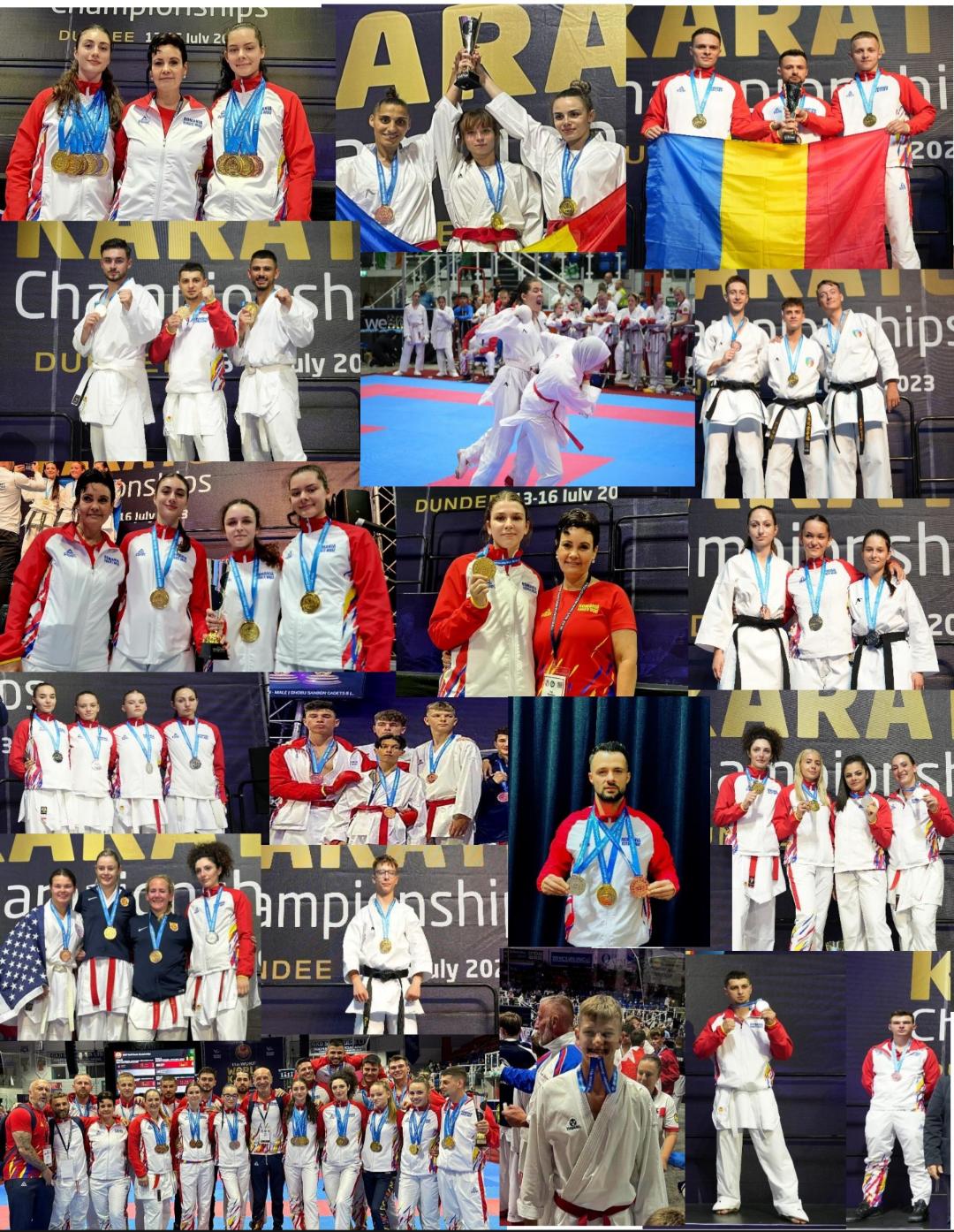Medaliile câștigate de sportivii de la C.S. Politehnica Cluj, la ediția 11-a a Campionatului Mondial de Karate WUKF, Dundee (Scoția) / Sursa foto: Eva Kerekes
