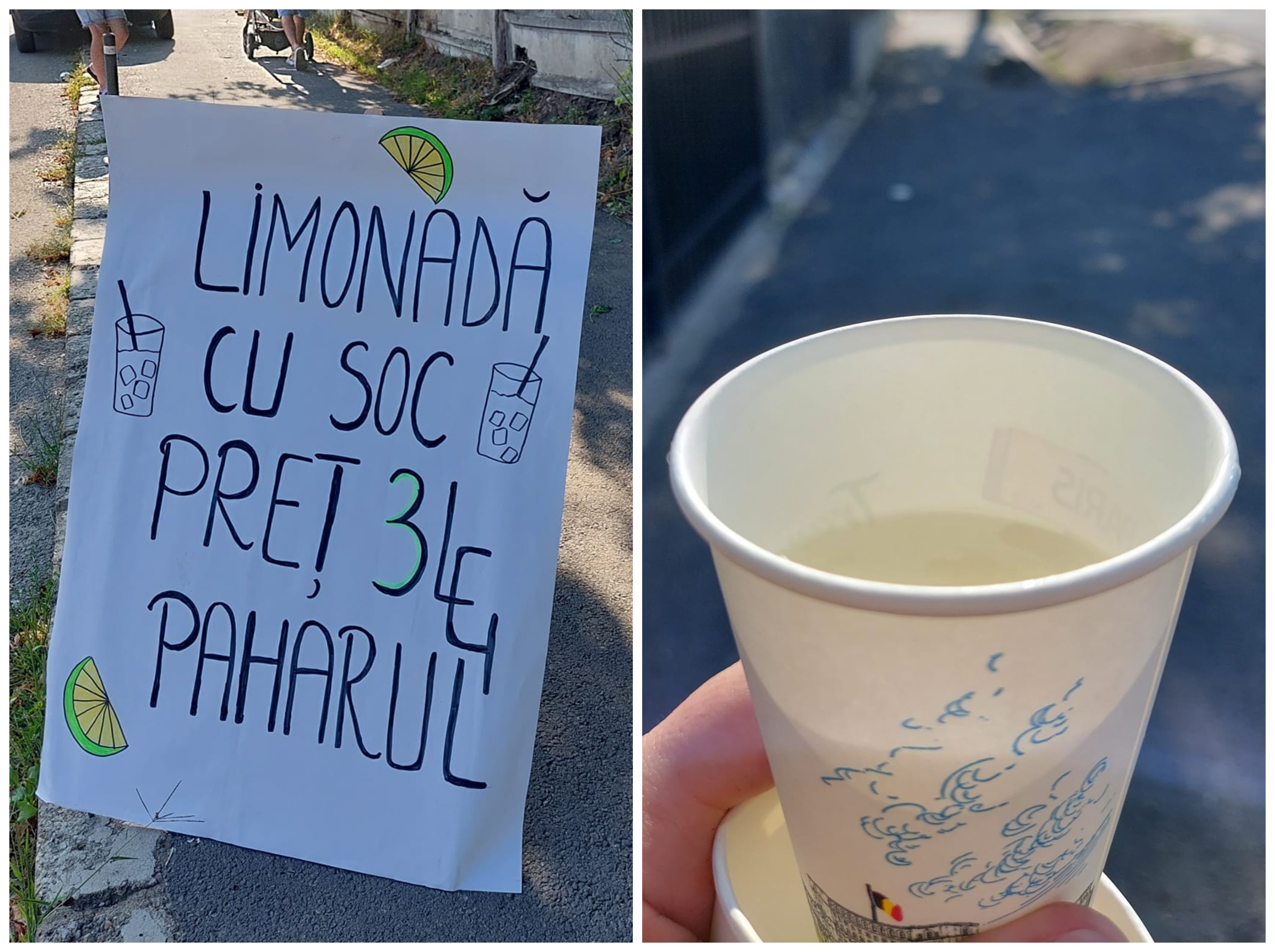 Mai mulți copii din cartierul Dâmbul Rotund și-au deschis, pe perioada vacanței, standuri cu limonadă de casă. FOTO: Facebook/ Dâmbul Rotund cartier Cluj-Napoca