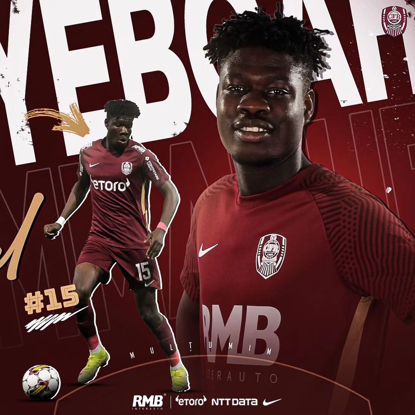 CFR Cluj l-a cedat pe Emmanuel Yeboah la IF Broendby. FOTO: Facebook/ Fotbal Club CFR 1907 CLUJ