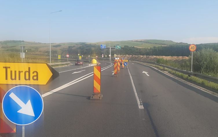 Restricții de circulație pe A3 și trafic deviat spre Turda/Foto: Direcția Regională de Drumuri și Poduri Cluj Facebook.com
