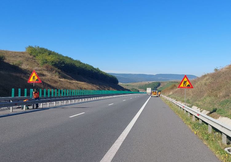 Restricții de circulație Autostrada Transilvania, în județul Cluj/Foto: Direcția Regională de Drumuri și Poduri Cluj Facebook.com