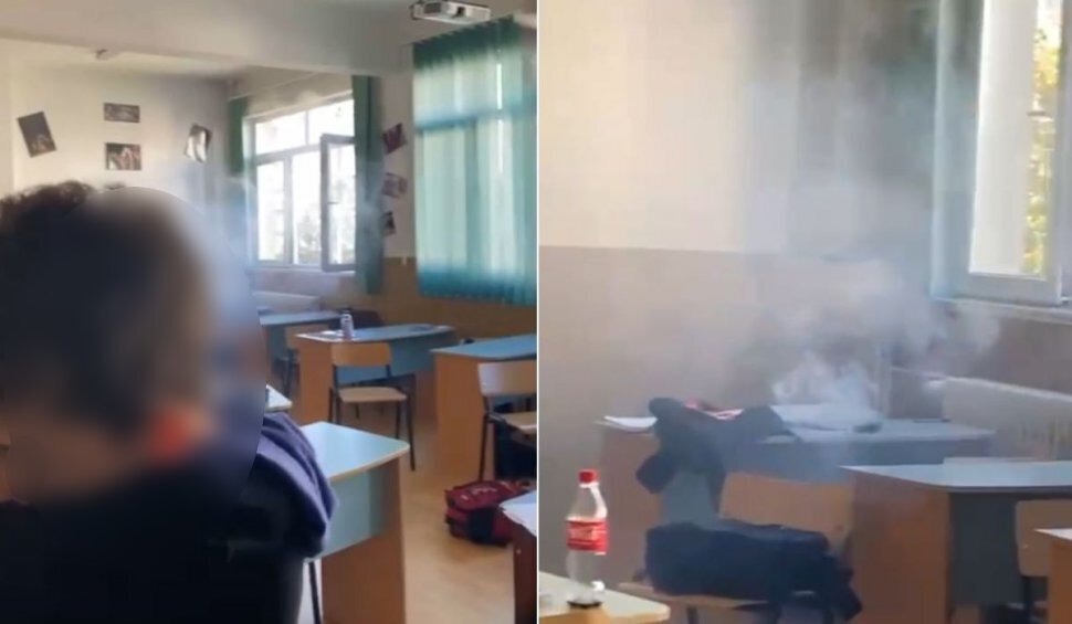 Telefonul unui elev a început să scoată fum din senin, în timpul orei/ Foto: antena3.ro