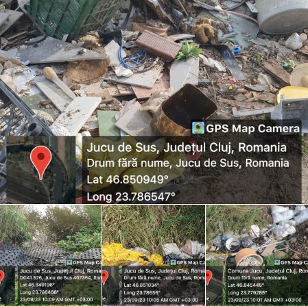 Deșeuri abandonate în spații verzi în județul Cluj / Foto: OPMCB - Facebook