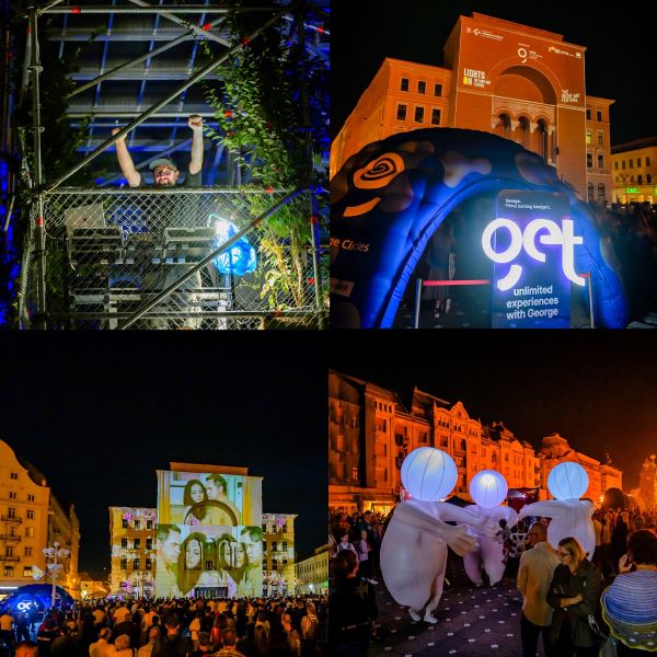 Asociația Daisler a dat viață nopții în Timișoara cu ediția 2023 a celebrului festival de light-art Lights On, parte a calendarului cultural al programului „Timișoara 2023 Capitală Europeană a Culturii"/ Foto: Lights On Romania - Facebook