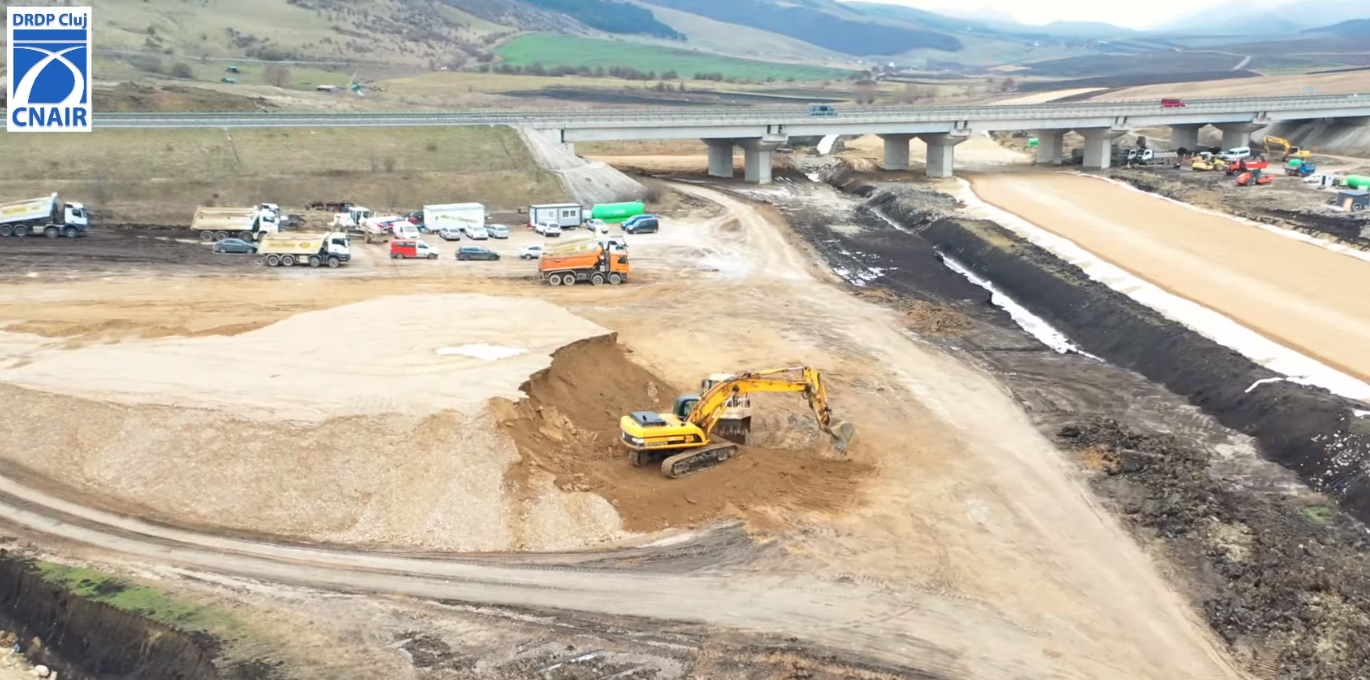 Înaintează lucrările la drumul expres A3-DN1 de la Tureni. Sursa: video DRDP Cluj