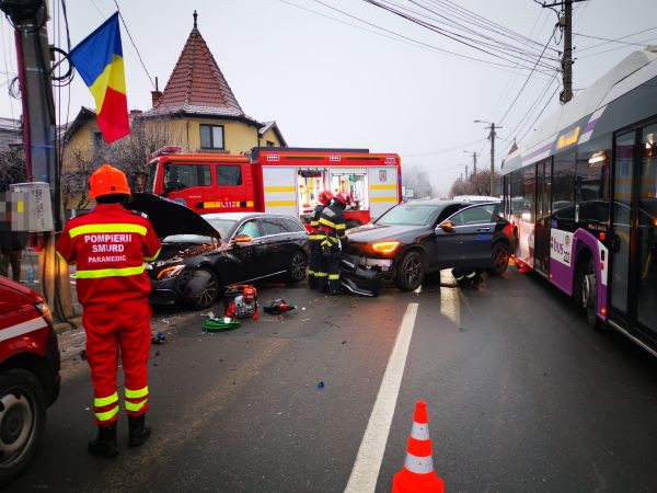 Accident pe strada Octavian Goga/ Foto: ISU Cluj