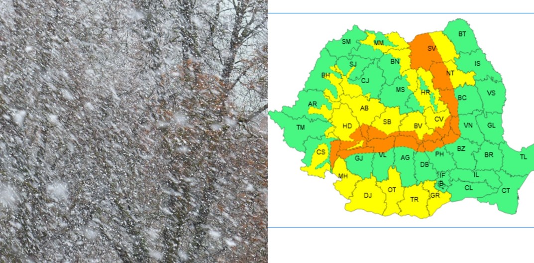 Avertizare de vreme rea în județul Cluj, în Ajunul Crăciunului / Foto 1: pixabay, Foto 2: ANM