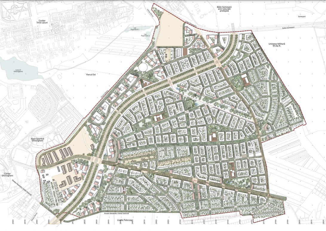 Anul 2024 ar putea aduce primele proiecte individuale pentru construirea de locuințe în cartierul Sopor. Sursă: randare proiect