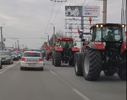 Protestul fermierilor și transportatorilor, în Cluj/Foto: Info Trafic Jud Cluj Facebook.com
