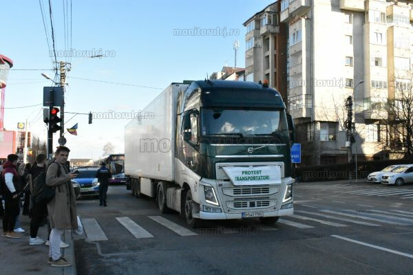 Protestul transportatorilor din Cluj-Napoca/ Foto: monitorulcj.ro
