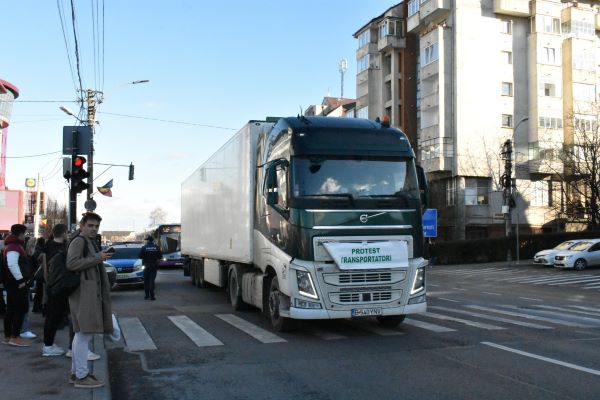 Protestul transportatorilor din Cluj-Napoca/ Foto: monitorulcj.ro