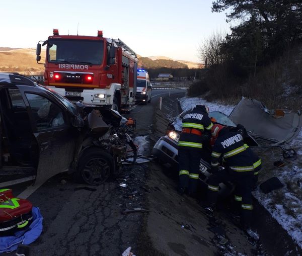 Accident grav la ieșirea din Gilău/ Foto: ISU Cluj