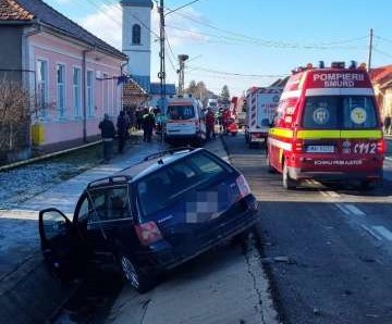 Accident în județul Bistrița-Năsăud/ Foto: ISU Bistrița-Năsăud