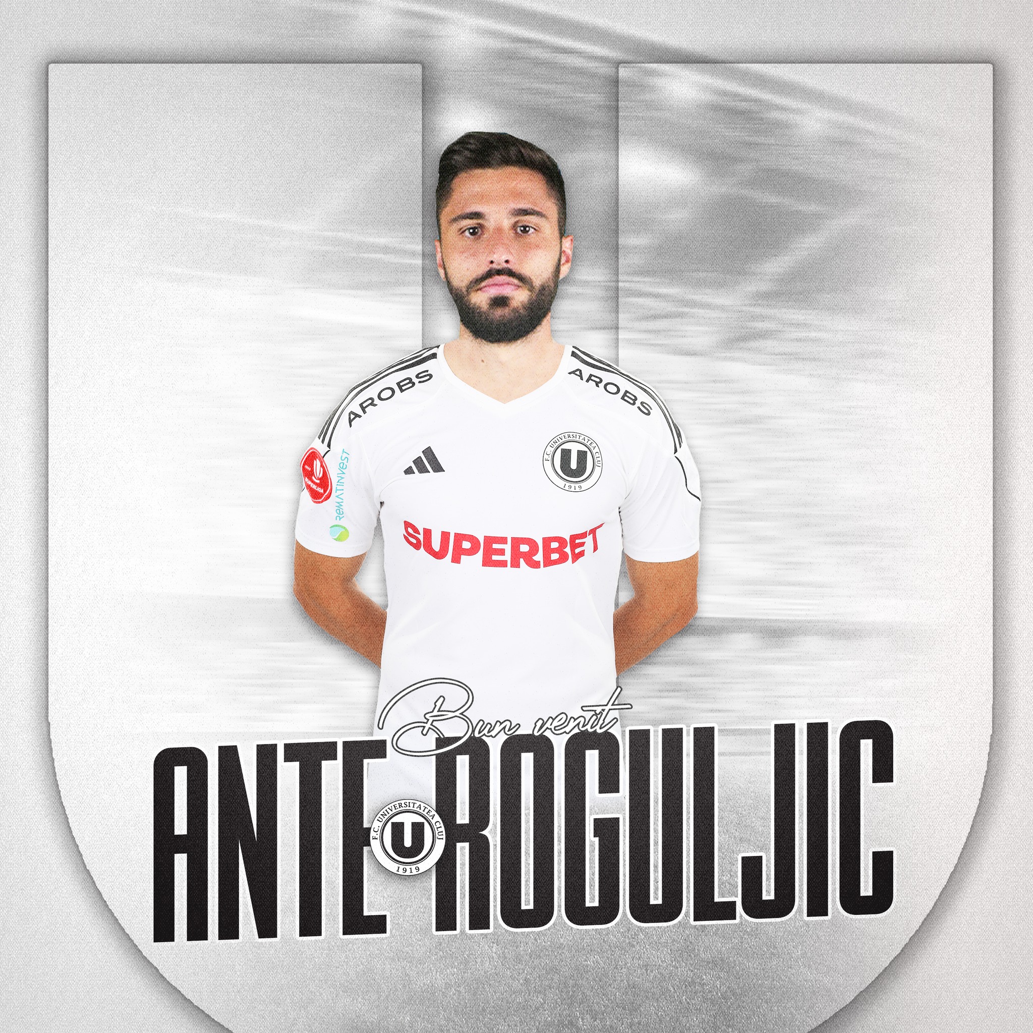 FC Universitatea Cluj l-a transferat sub formă de împrumut de la Universitatea Craiova pe Ante Roguljic. FOTO: FC Universitatea Cluj/ Facebook