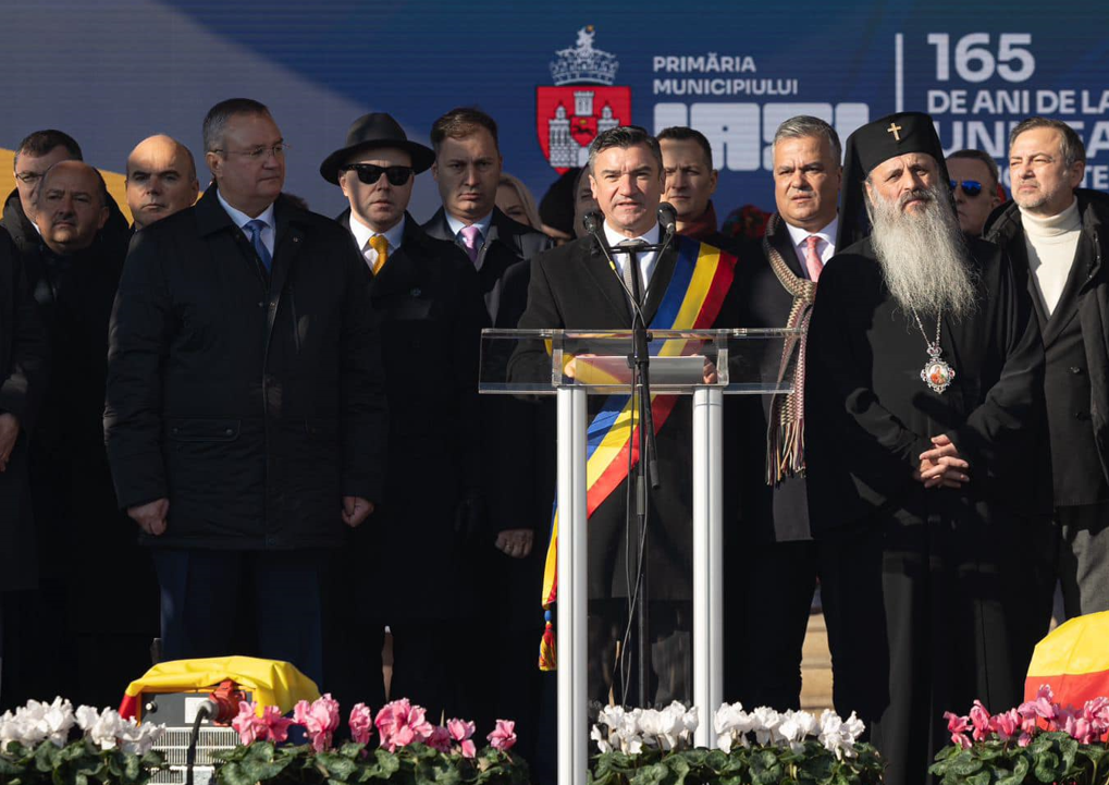 Gafă comisă de Mihai Chirica, primarul Iașului, în timpul discursului dedicat Zilei Unirii Principatelor Române/Foto: Mihai Chirica Facebook.com
