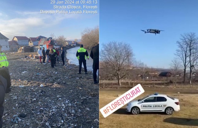 Verificări din dronă în Florești, la locurile în care se aruncă gunoaie / Foto: Bogdan Pivariu - Facebook