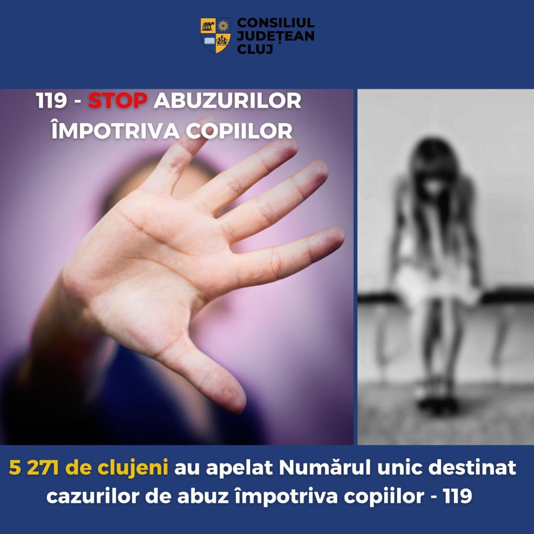 Peste 5.000 de clujeni au apelat numărul unic destinat cazurilor de abuz împotriva copiilor  119  Foto: Consiliul Județean Cluj