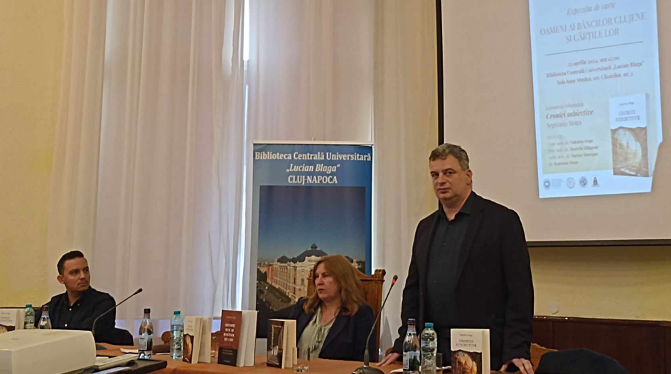 Septimiu Moga a lansat nou său volum „Cronici Subiective”, în cadrul unui eveniment găzduit de Biblioteca Centrală Universitară „Lucian Blaga” din Cluj-Napoca/Foto: monitorulcj.ro