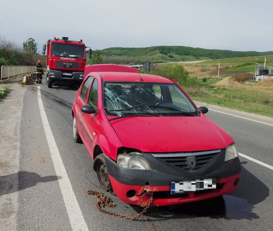 Accident în Sânpaul/ Foto: ISU Cluj