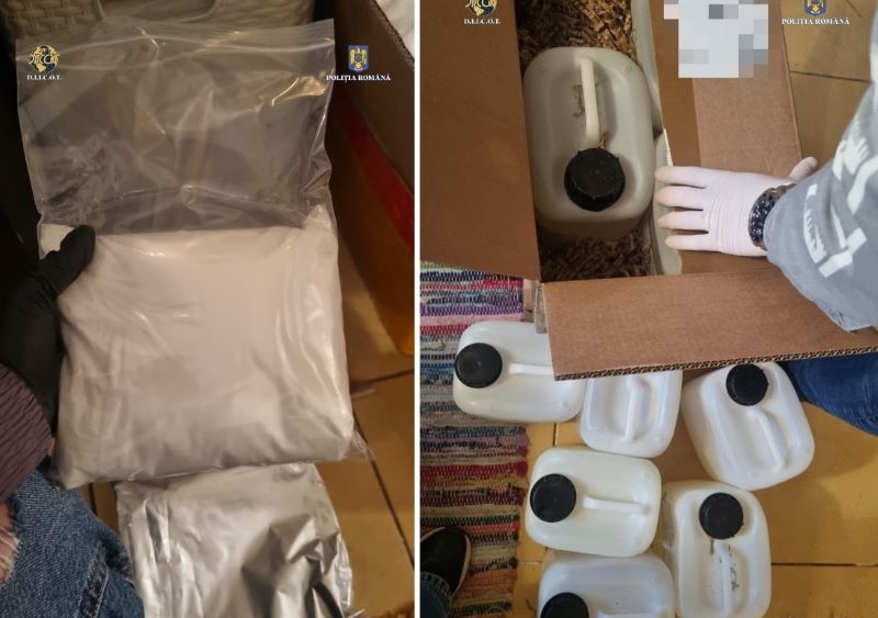 10 persoane din județul Cluj au pus pe picioare o afacere cu substanțe ilegale. Aceștia aduceau marfa din China și India/ Foto: IPJ Cluj