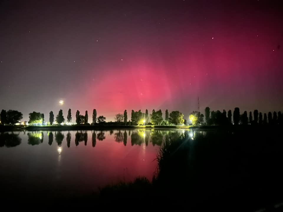 Aurora Boreală văzută din Florești/ Foto: Traiesc in Floresti - Cluj - Facebook